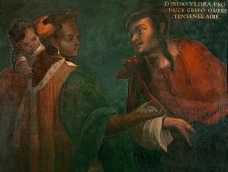Indian and Wolf Produce a Hold-Yourself-in-Mid-Air Grifo, c.1715