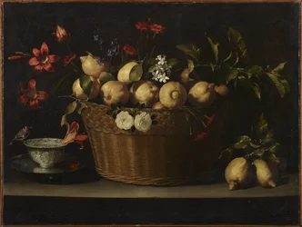 Still Life with Lemons in a Wicker Basket, ca. 1643-1649