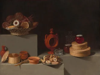 Still Life with Sweets and Pottery