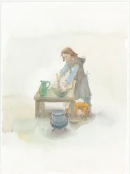 A Medieval Cook Preparing Food