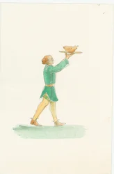 A Medieval Waiter, Carrying a Platter of Food, 2004