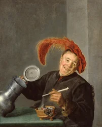 Merry Man Holding a Pewter Jug and a Pipe