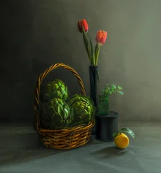 Artichokes Rustic Still