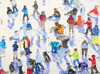 Busy Ski Day