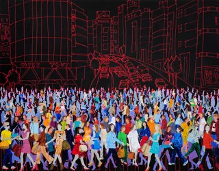 Colorful City Crowd