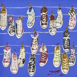 Colorful Hanging Sneakers