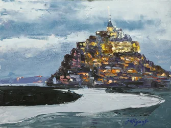 Mont Saint-Michel Evening Glow