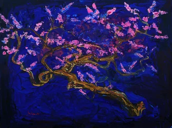 Pink Cherry Blossom Night