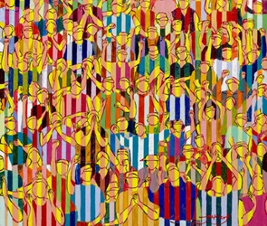 Vibrant Cheering Crowd