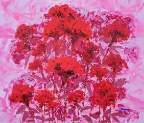 Vibrant Red Floral Garden
