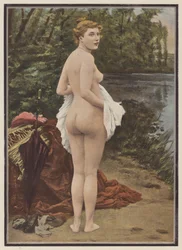 Summer, Woman Bathing in a Lake