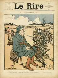 Illustration by Abel Faivre (1867-1945) for the Cover of Le Lire, 25/12/09 - Perplexity - Countryside, Leisure, Hunting hunter