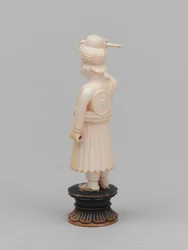 Black pawn, chess piece, India, 1820 circa