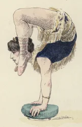 Female gymnast doing hand-stand