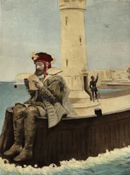 Pantagruel Reading a Letter from His Father Gargantua. Pantagruel. Illustration by Jules Garnier. In 