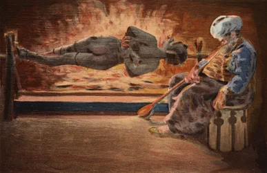 Panurge watching a Turk who has fallen asleep. Illustration by Jules Garnier. In 