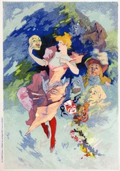 Art. Entertainment. The Comedy. Allegory by Jules Cheret, France, c.1890