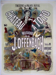 Poster for Le chateau a Toto with music by Jacques Offenbach at the Theatre du Palais Royal, illustration by Jules Cheret, 1868