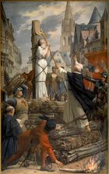 Joan of Arc (1412-1431) at the Stake in Rouen. Painting by Jules Lenepveu (1819-1898), 1889