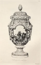 History of the Ceramic Art: A Descriptive and Philosophical Study of the Pottery of All Ages and All Nations: France: Sèvres - Soft Porcelain - Vase, Commemorative of the Battle of Fontenoy (Plate XI)