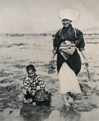 Digging Clams at Low-Tide in Tokyo Bay