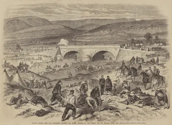 Traktir Bridge over the Tchernaya, showing the Works erected by the French for its Defence after the Battle