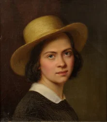 Self-Portrait (with Straw Hat)