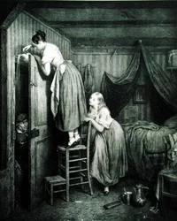The Nosy Parker Punished, engraved by Alphonse Leon Noel