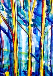 Abstract Watercolor Forest