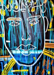 Vibrant Abstract Face