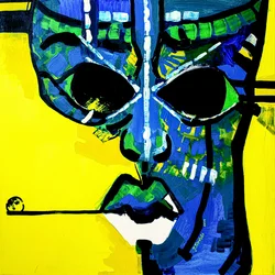 Vibrant Smoking Face