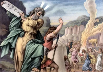 Moses breaking the tables of the Law