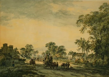A Coach and Figures on an Open Country Road
