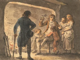 Blazing on the Hearth, The Father Recounting the History to His Children