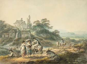Figures on a Path by a Mill