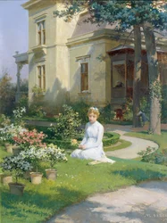 Girl in the Garden of a Villa