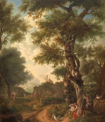 Arcadian Landscape with Travelers