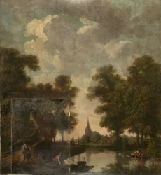 Wall Hanging with Dutch Landscape, Belonging to the Hall at Nieuwe Doelenstraat 22