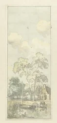 Design for Wallpaper Painting with Dutch Landscape