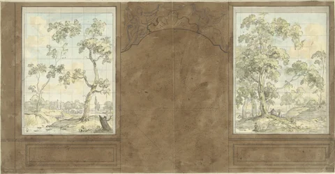 Design for the wall in the hall of Jan de Groot, Keizersgracht 187