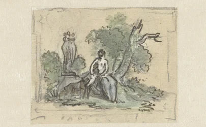 Woman with Dog in Park