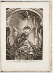St. Aignan Bishop of Orleans, Plate 111, in Works by Juste-Aurèle Meissonnier