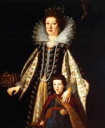 Portrait of Archduchess Maria Maddalena of Austria with her son Ferdinand II