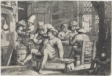 Interior with Card-Playing Farmers