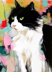 Colorful Cat Portrait