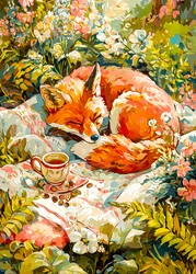 Sleeping Fox with Tea
