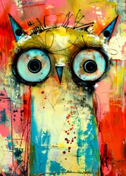 Vibrant Abstract Owl