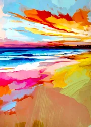 Vibrant Beach Sunset