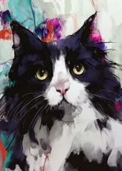 Vibrant Cat Portrait