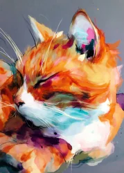 Vibrant Sleeping Cat